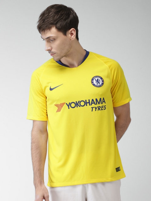 

Nike Men Yellow Printed Breathe Chelsea FC Away Stadium DRI-FIT Standard Fit T-Shirt