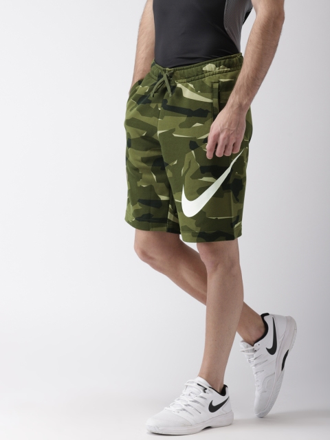 

Nike Men Olive Green Camouflage-Printed Standard Fit Shorts