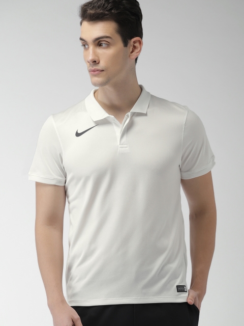 

Nike Men White Solid polo Collar T-shirt AQ2676-133