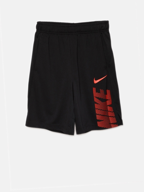 

Nike Boys Dri-Fit Black Solid Regular Fit Sports Shorts