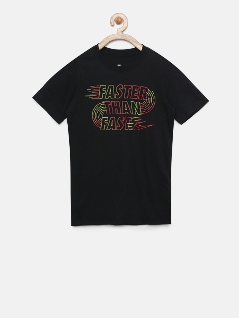 

Nike Boys Black Printed Round Neck T-shirt