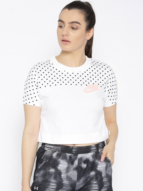 

Nike White Printed AS W NSW NSW TOP SS Crop Top