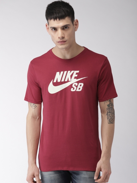 

Nike Men Red Printed SB LOGO Round Neck T-shirt