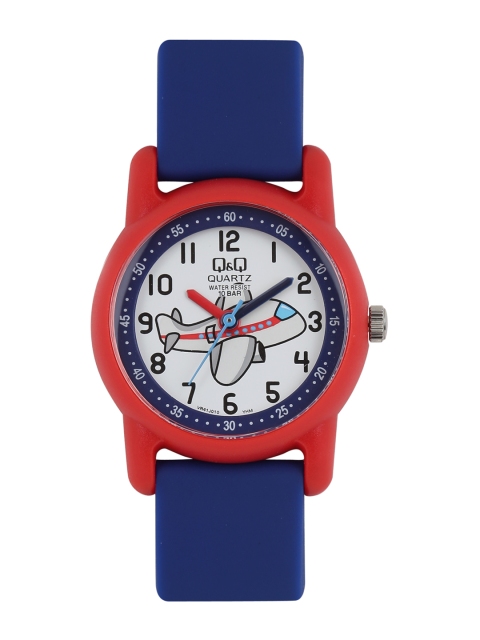 

Q&Q Unisex White & Red Analogue Watch VR41J010Y