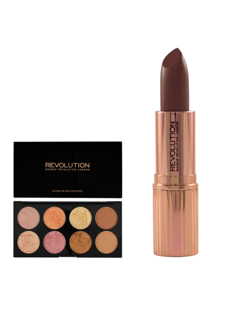 

Makeup Revolution London Set of Highlighter & Lipstick, Multi