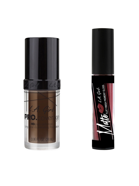 

L.A Girl Backstage Matte Lip Gloss & Illuminator Foundation, Brown