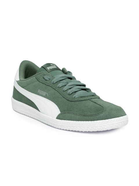 

Puma Men Olive Green Astro Cup Suede Sneakers