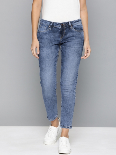 

HERE&NOW Women Blue Skinny Fit Low-Rise Clean Look Stretchable Jeans