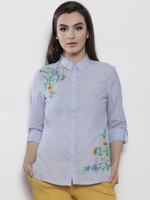 

DOROTHY PERKINS Women Blue Solid Casual Shirt