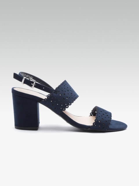 

DOROTHY PERKINS Women Navy Blue Laser-Cut Heels