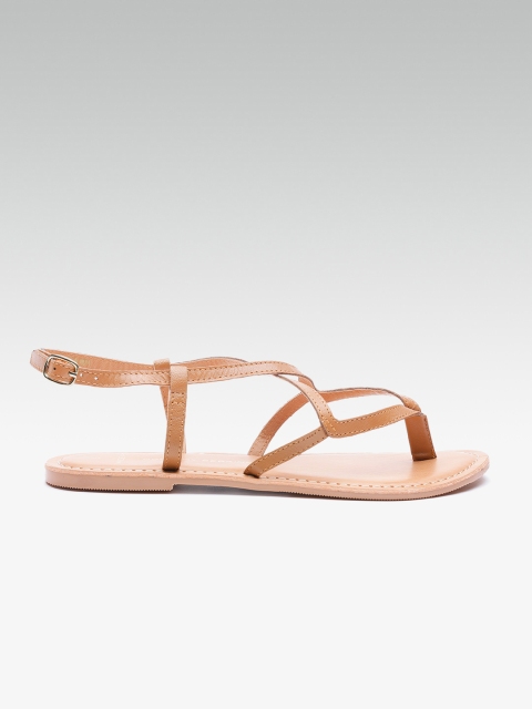 

DOROTHY PERKINS Women Brown Solid Open Toe Flats