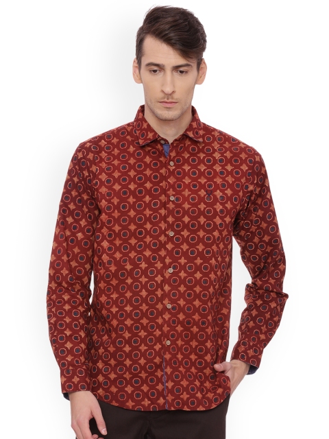 

Allen Solly Men Maroon Slim Fit Geometric Printed Casual Shirt