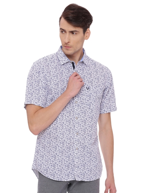 

Allen Solly Men White & Blue Slim Fit Printed Casual Shirt