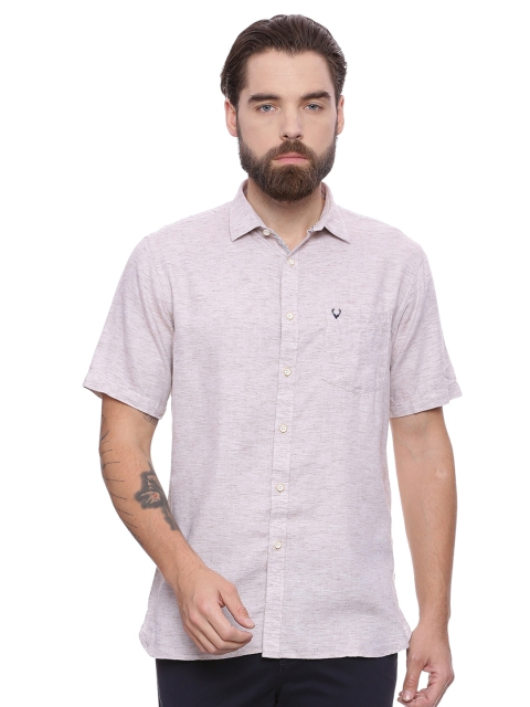 

Allen Solly Men Grey Slim Fit Solid Casual Shirt