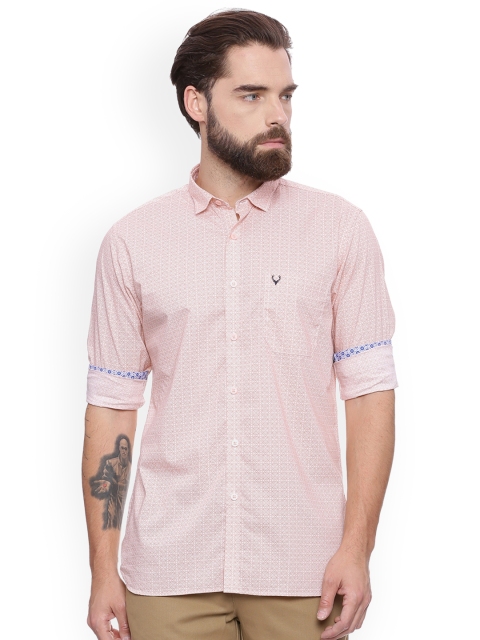 

Allen Solly Men Pink Slim Fit Printed Casual Shirt