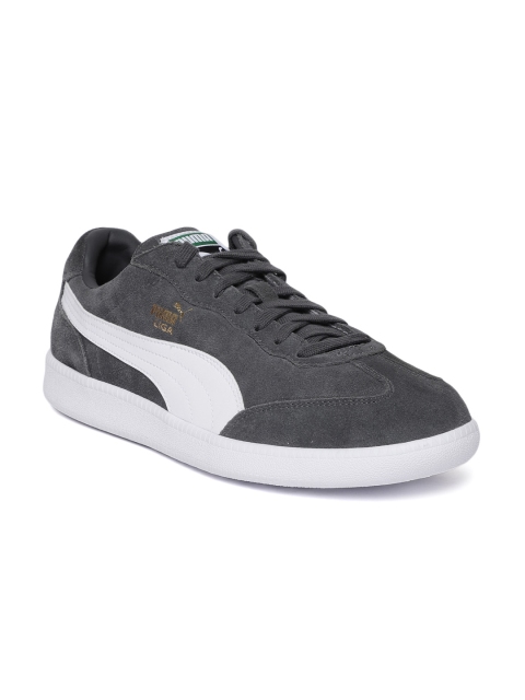 

Puma Men Grey Solid Liga Suede Sneakers