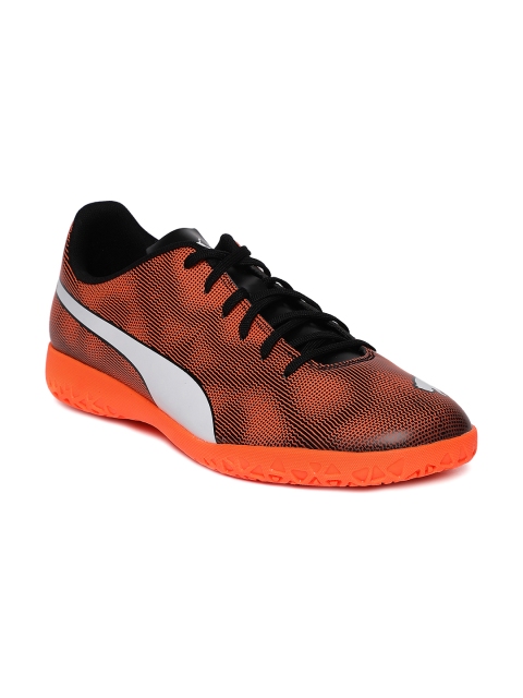 

Puma Men Orange & Black Printed Rapido Indoor Training Football Shoes