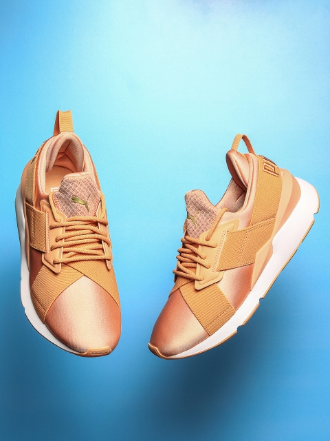 

Puma Women Dusty Pink & Peach-Coloured Muse Satin EP Sneakers