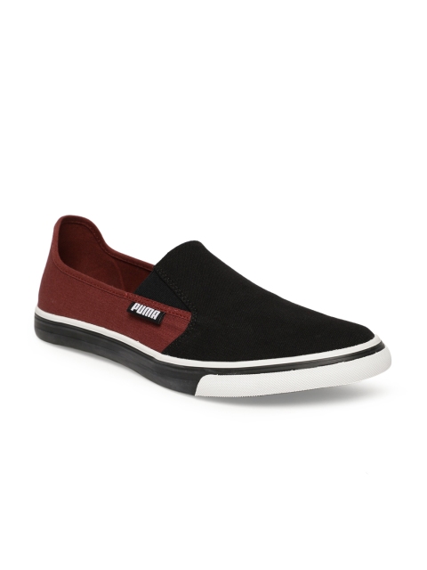 

Puma Men Black & Maroon Apollo IDP Slip-On Sneakers