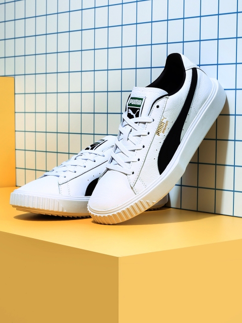 

Puma Men White Breaker Leather Sneakers