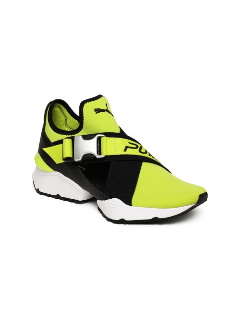 

Puma Women Black & Yellow Muse EOS Cut-Out Sneakers