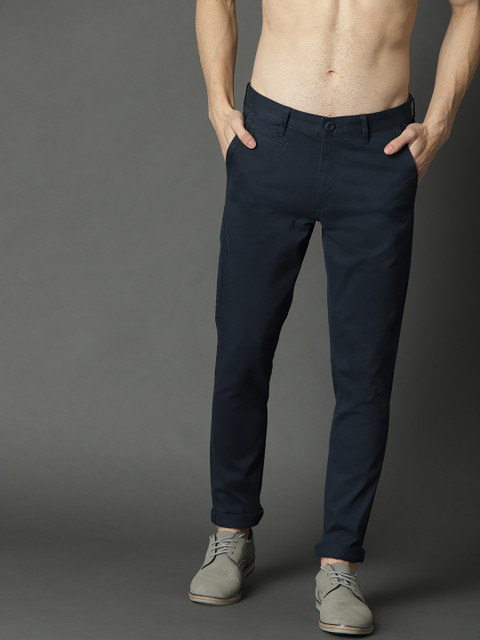 

Roadster Men Navy Blue Regular Fit Solid Trousers