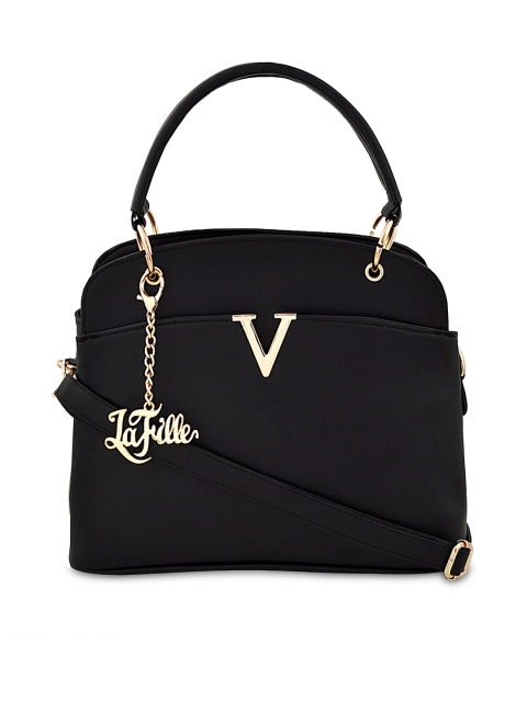 

LaFille Black Solid Handheld Bag