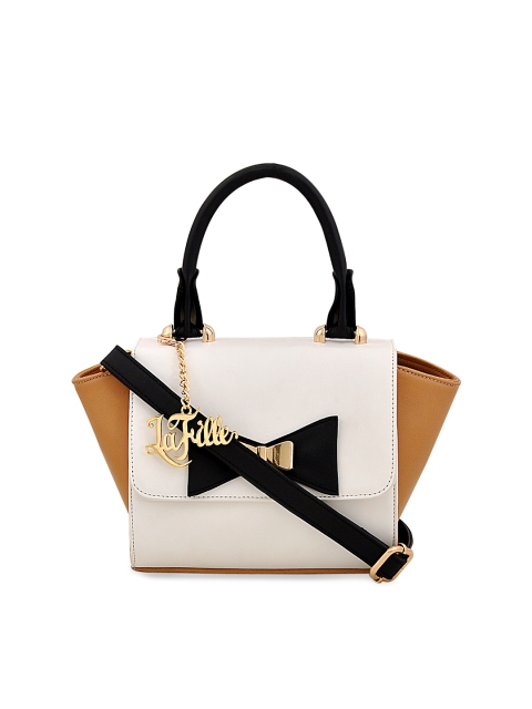 

LaFille Brown & Off-White Colourblocked Handheld Bag