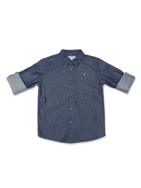 

Allen Solly Junior Boys Navy Blue Regular Fit Solid Casual Shirt