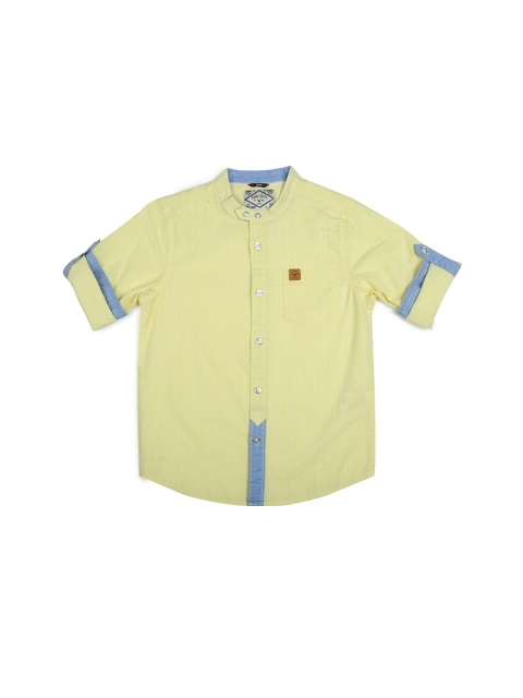 

Allen Solly Junior Boys Yellow Regular Fit Solid Casual Shirt