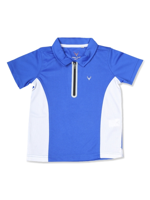 

Allen Solly Junior Boys Blue & White Colourblocked Polo Collar T-shirt