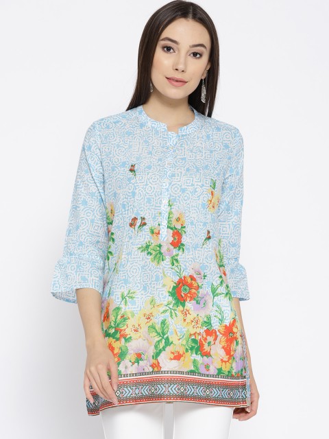

Rangriti Blue & White Printed Kurti