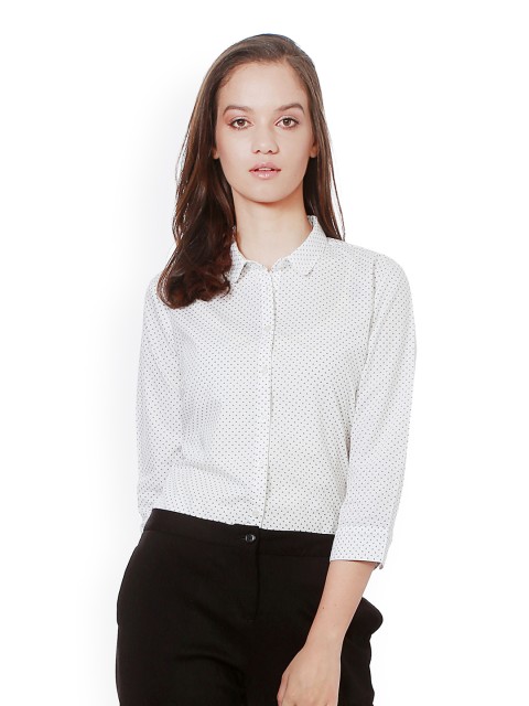 

Allen Solly Woman White Printed Formal Shirt