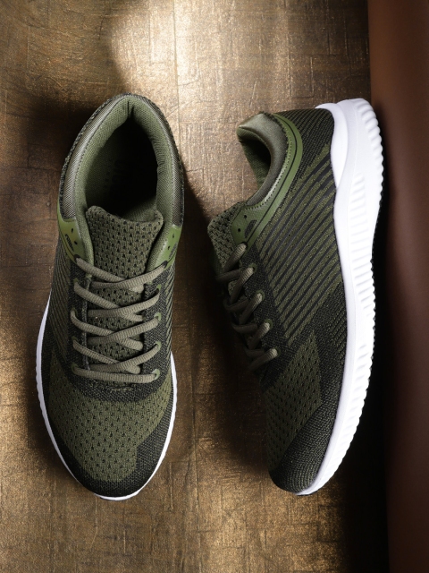 olive green running shoes