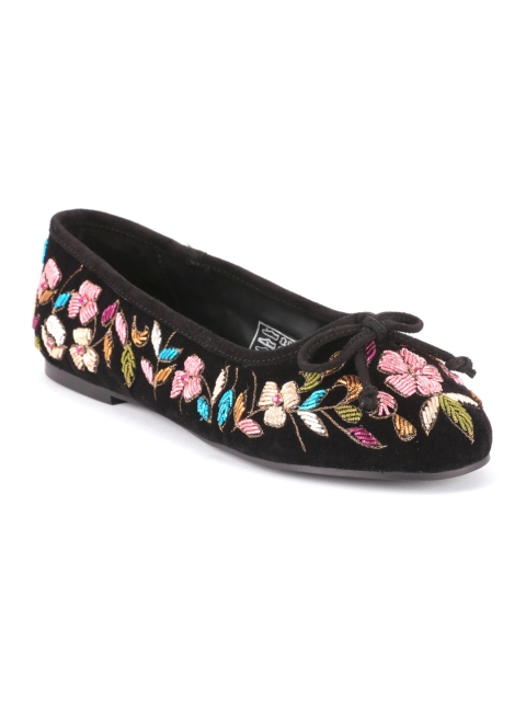 

London Rag Women Black Embroidered Ballerinas