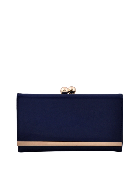 

Mark & Keith Women Navy Blue Solid Three Fold Wallet