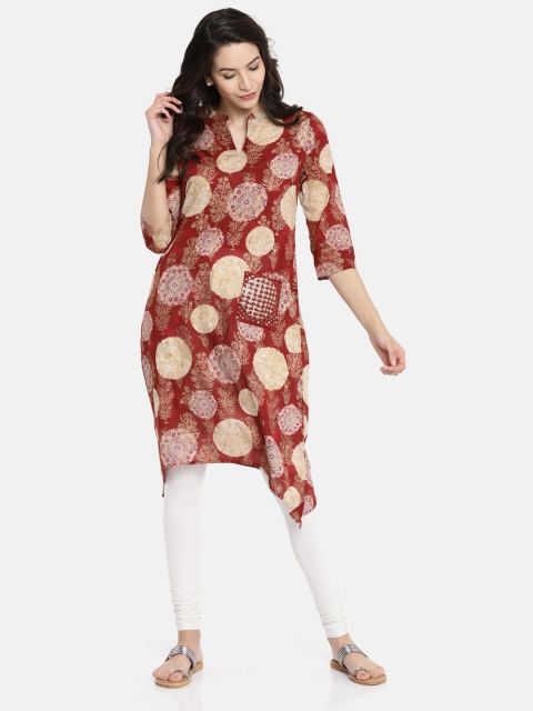 

Melange by Lifestyle Women Maroon Printed A-Line Kurta
