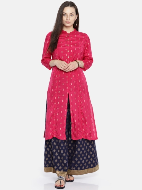 

Melange by Lifestyle Women Fuchsia Printed A-Line Kurta