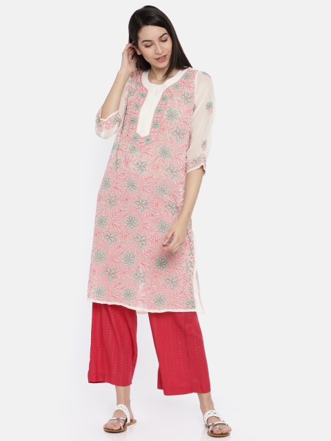 

Melange by Lifestyle Women Off-White Woven Design A-Line Kurta