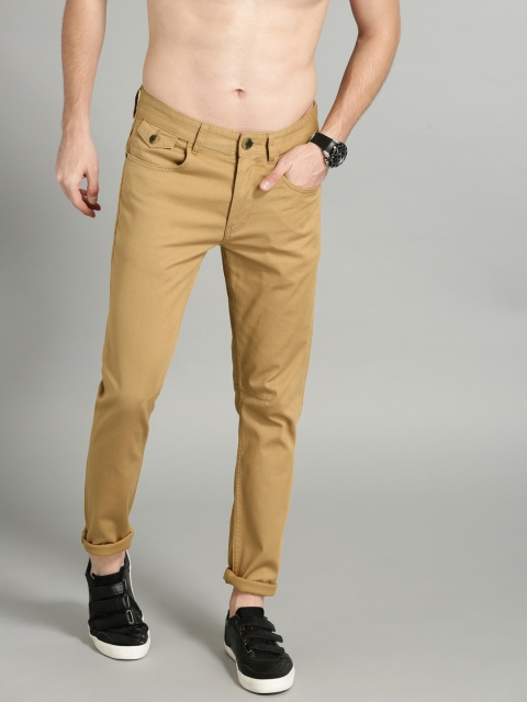 

Roadster Men Khaki Regular Fit Solid Trousers