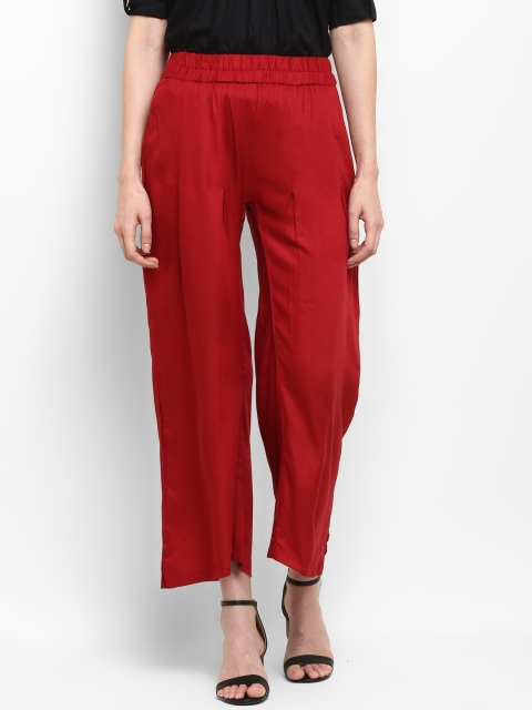 

Hapuka Women Red Straight Solid Palazzos