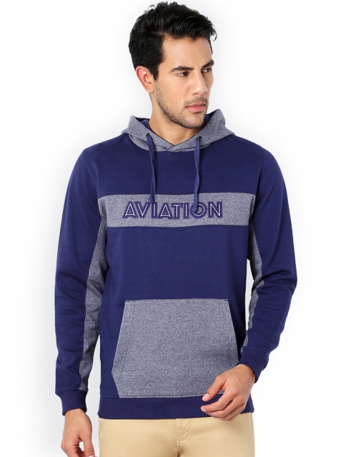

Van Heusen Sport Men Blue & Grey Colourblocked Sweatshirt