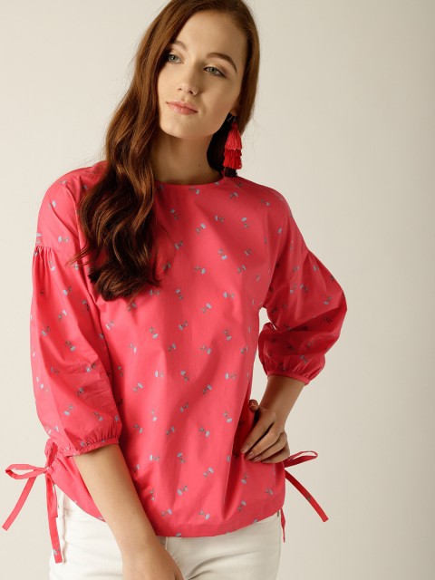 

United Colors of Benetton Women Pink Floral Print Top