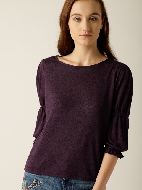

United Colors of Benetton Women Purple Solid Top