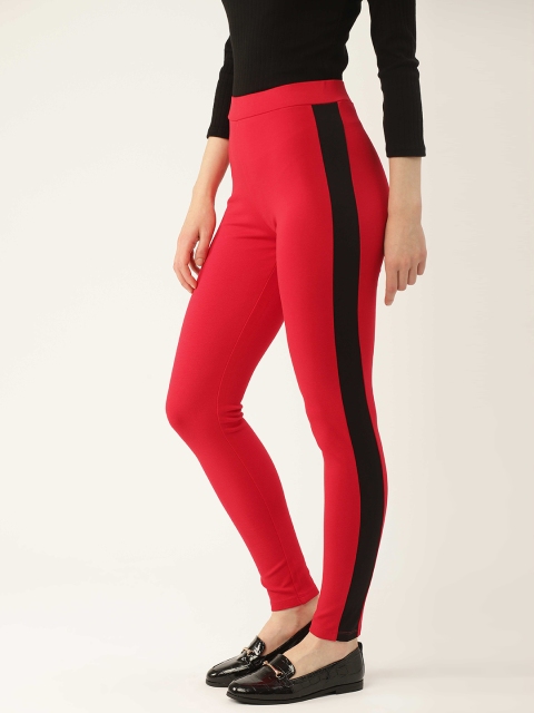 

United Colors of Benetton Women Red Solid Treggings