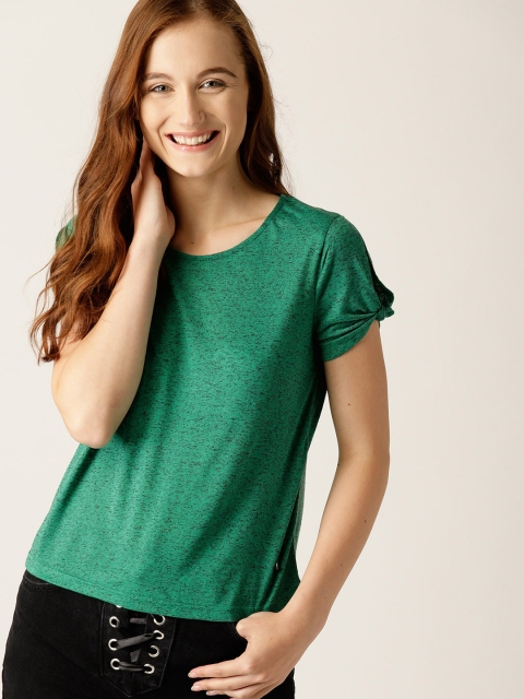 

United Colors of Benetton Women Green Solid Top