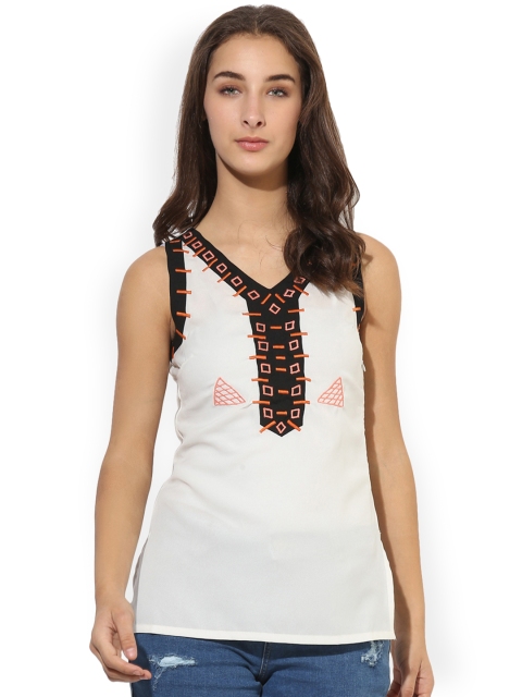 

Heather Hues White Self Design Tunic