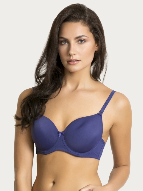 

Zivame Blue Solid Underwired Lightly Padded T-shirt Bra ZI1489