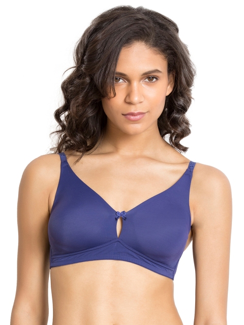 

Zivame Blue Solid Non-Wired Non Padded Everyday Bra ZI1130COREABLUE