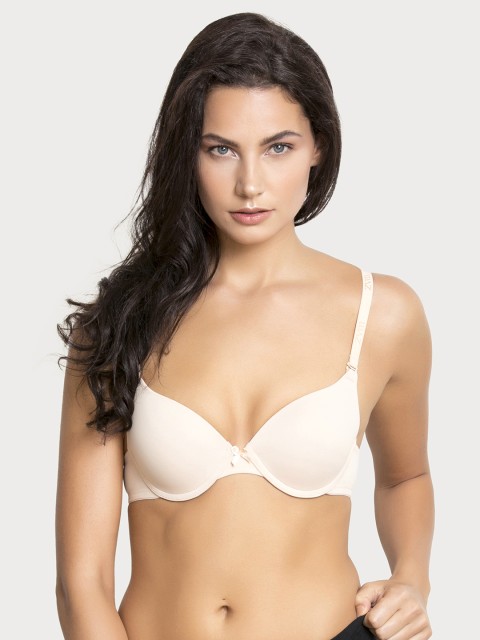 

Zivame Cream-Coloured Solid Underwired Lightly Padded Push-Up Bra ZI1132COREANUDE
